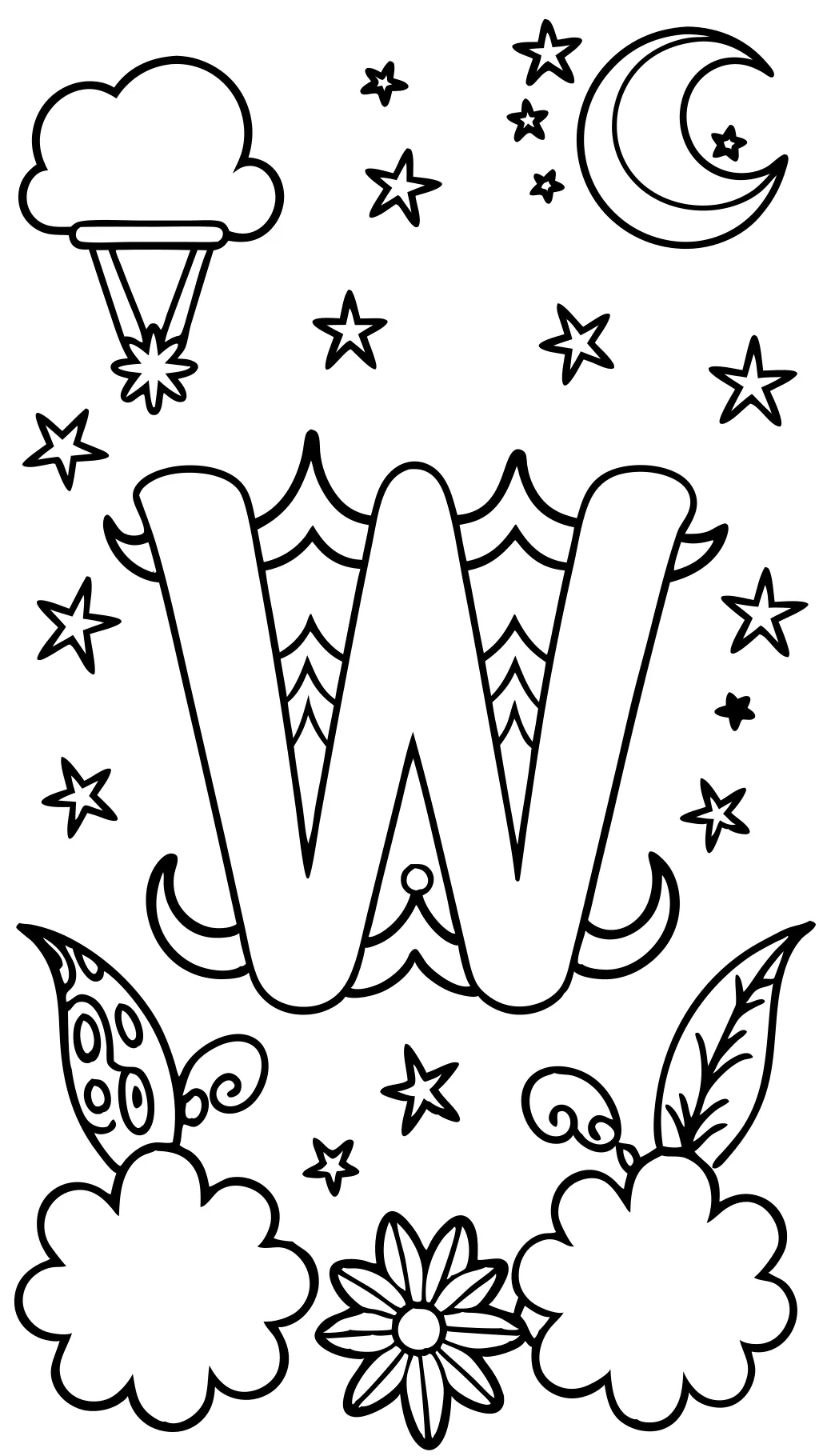 coloriage lettre w w